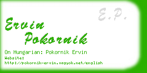 ervin pokornik business card